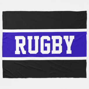 Couverture Polaire RUGBY Bold Athlétisme Royal Bleu Noir Bleu Blancs 