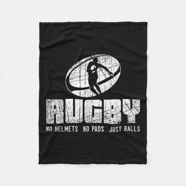Couverture Polaire Rugby No Helmet No Pads Just Shirt - Funny Rugby Q (Devant)