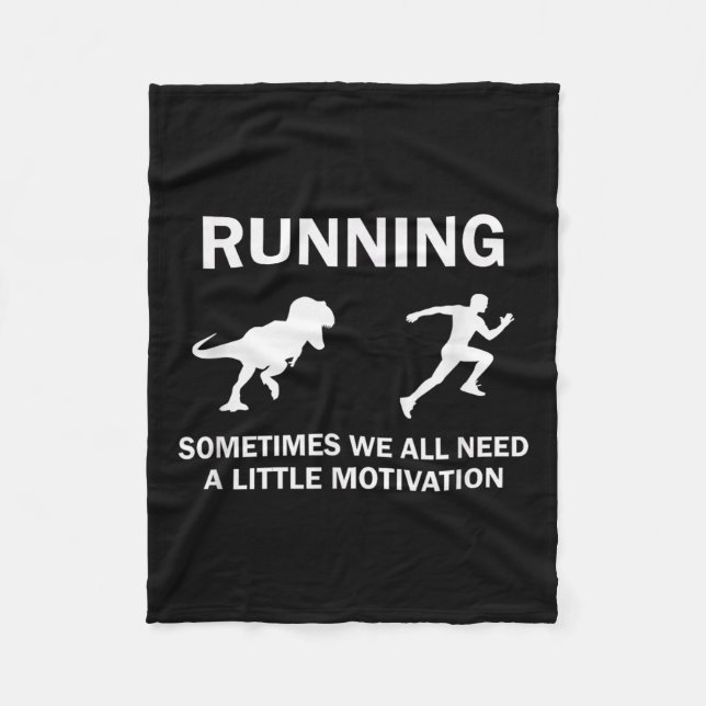Couverture Polaire Running Motivation Raptor Chase Funny Dinosaur  (Devant)