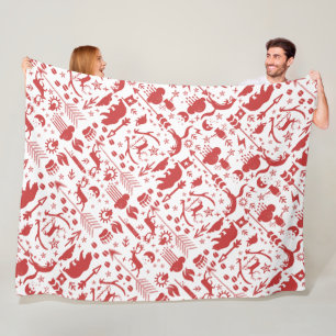 Couverture Polaire Russe Chouette rouge ours Renard Motif forestier