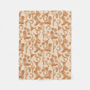 Couverture Polaire Russe Western Earth Tone Country Cowboy Bottes