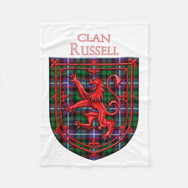 Couverture Polaire Russell Tartan Scottish Plaid Lion Rampant (Devant)