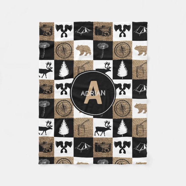 Couverture Polaire Rustic Camping Extérieur Aventure (Devant)