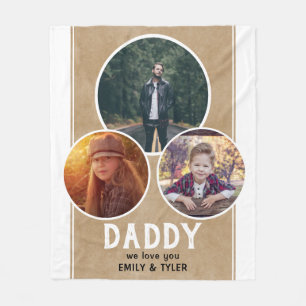 Couverture Polaire Rustic Daddy nous vous aimons 3 Photo Fête du Père