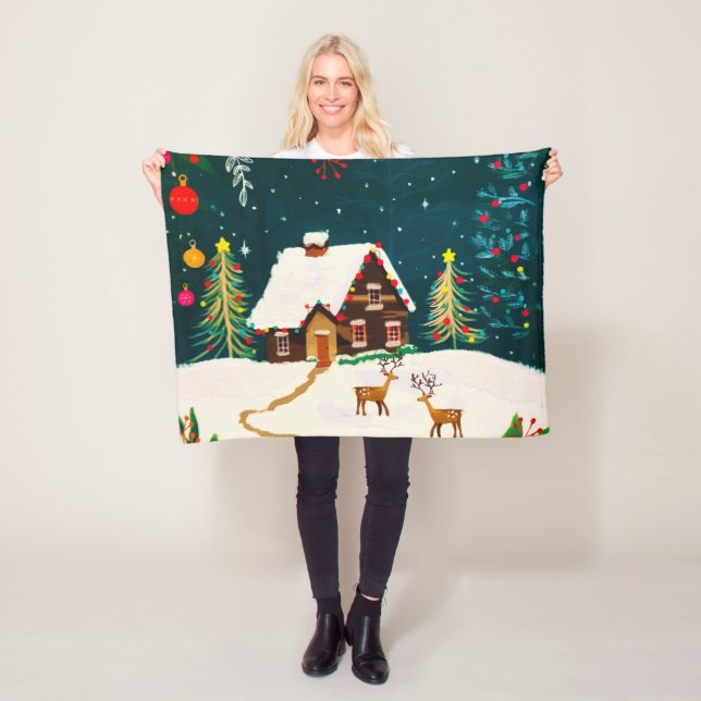Couverture Polaire Rustic Forest Foliage Autumn Winter Berries  (En situation)