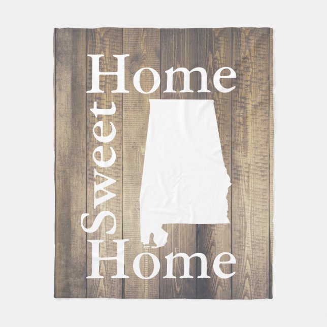 Couverture Polaire Rustic Home Sweet Home Alabama Plaques en bois (Devant)
