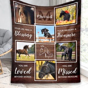 Couverture Polaire Rustic Horse Memorial Pet Perdre Personnalisé 6 Ph