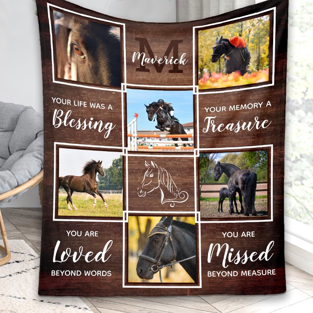 Couverture Polaire Rustic Horse Memorial Pet Perdre Personnalisé 6 Ph (Créateur téléchargé)