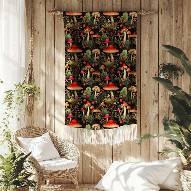 Couverture Polaire Rustic Nature Blanket Mushrooms & Woodland Vibes (Rustic Nature Blanket Mushrooms & Woodland Vibes)