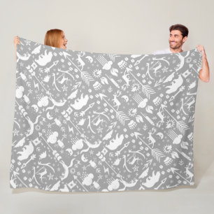 Couverture Polaire Rustic Owl Bear Deer Fox Woodland Créature Motif