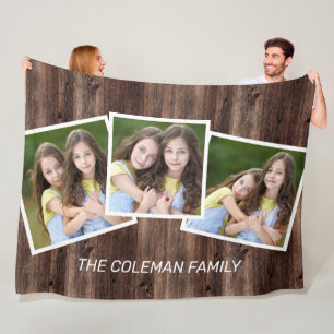 Couverture Polaire Rustic Wood 3 Photo Nom de famille