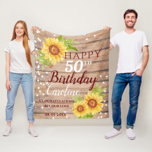 Couverture Polaire Rustique 50e anniversaire floral tournesol