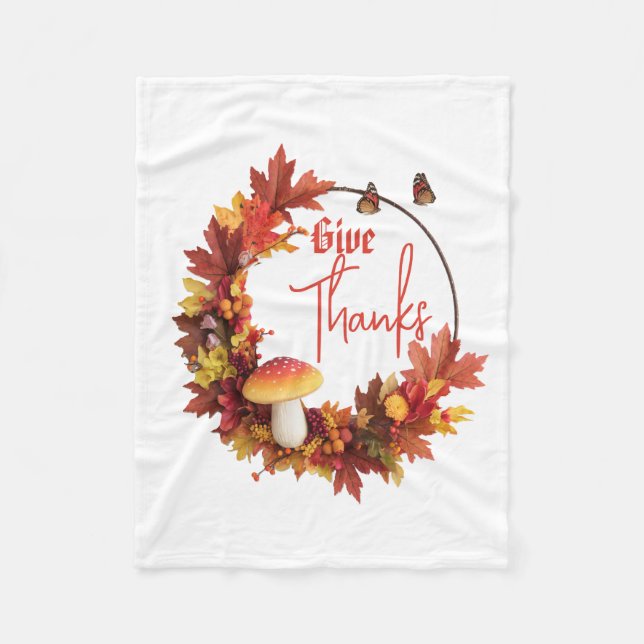 Couverture Polaire Rustique Automne automne donner Merci Fleece Blank (Devant)