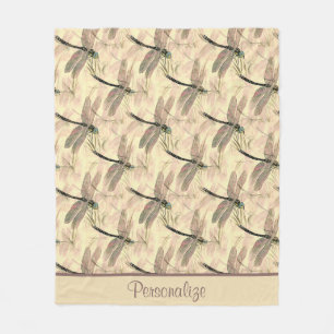 Couverture Polaire Rustique Dragonfly Art Design Motif