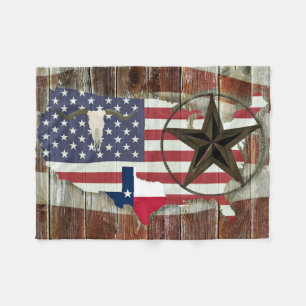 Couverture Polaire Rustique Texas Lone Star Texas Long Horn