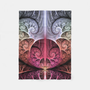 Couverture Polaire Rythme cardiaque, art fractal de fantaisie surréal