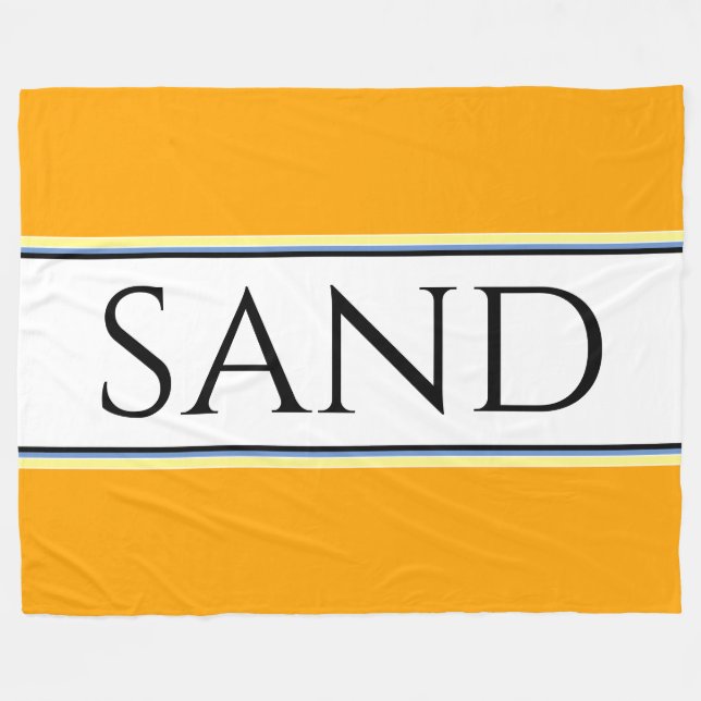 Couverture Polaire Sable Bright Golden Yellow White Racing Stripes (Devant (Horizontal))