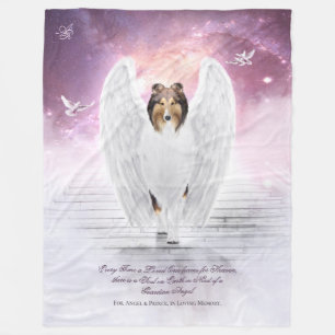 Couverture Polaire Sable Collie Guardian Angel, Escaliers au Ciel -