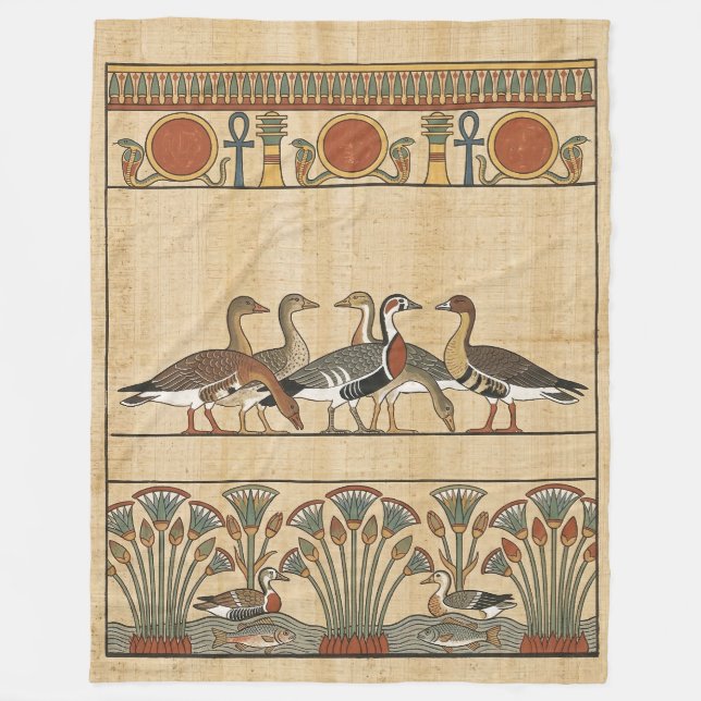 Couverture Polaire Sacred Meidum Geese & Nile Lotus Ancient Egyptian (Devant)