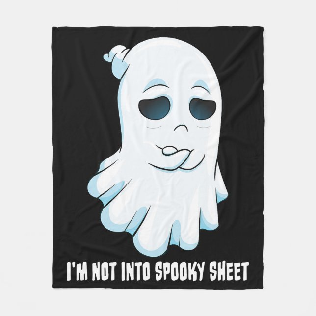 Couverture Polaire Sad Ghost Halloween Costume I'm Not Into Spooky Sh (Devant)