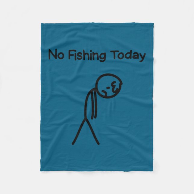 Couverture Polaire Sad Stick Man Figure Fisherman No Fishing Today Fa (Devant)
