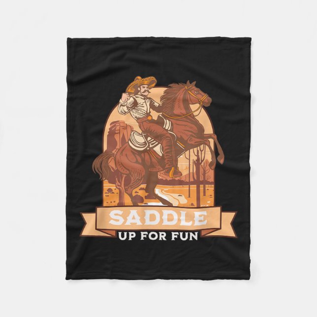 Couverture Polaire Saddle Up For Fun Cowboy Western Riding Humour (Devant)