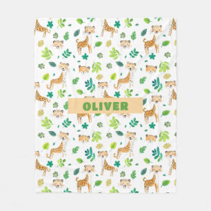 Couverture Polaire Safari Animaux Nursery Room Cute Wildlife Kids