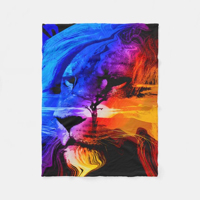 Couverture Polaire Safari Lion Dream Blanket (Devant)