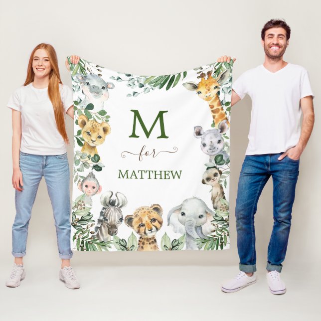 Couverture Polaire Safari sauvage de verdure russe Bébé Garçon (En situation)