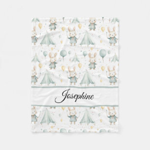 Couverture Polaire Sage Bunny Dreams Bébé Personnalisé