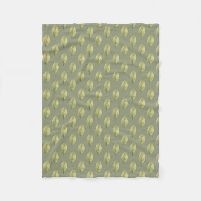 Couverture Polaire Sage Feuilles Murmurantes (Devant)