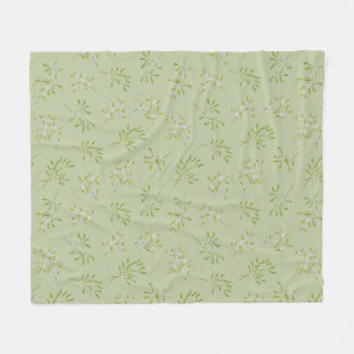 Couverture Polaire Sage Green Mistletoe Hiver Fleece Blanket