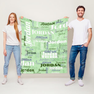 Couverture Polaire Sage Green Nom répétitif Motif Moderne