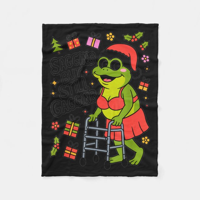 Couverture Polaire Sagging But Still Gagging Funny Christmas Frog Hol (Devant)