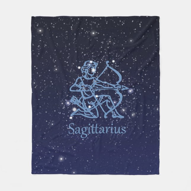 Couverture Polaire Sagittarius Constellation & Zodiac Signe avec étoi (Devant)