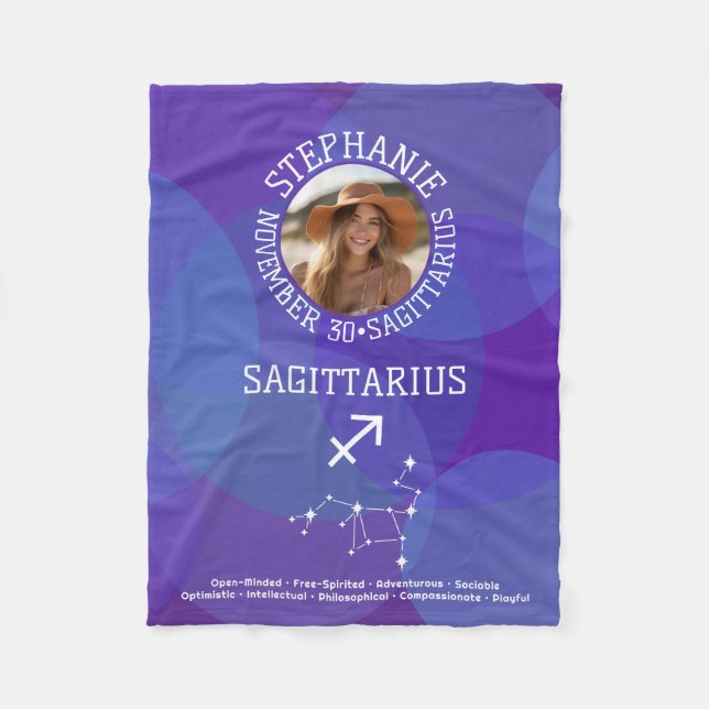 Couverture Polaire Sagittarius Zodiac Astrologie Signe Photo Date de  (Devant)