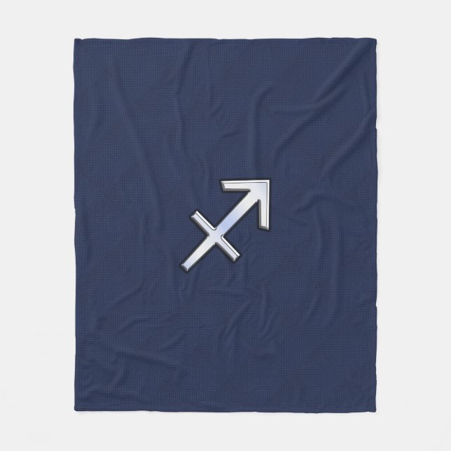 Couverture Polaire Sagittarius Zodiac Sign on Blue Carbon Fibre Print (Devant)