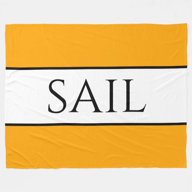Couverture Polaire SAIL Bright Nautical Jaune Orange Blanc rayures (Devant (Horizontal))