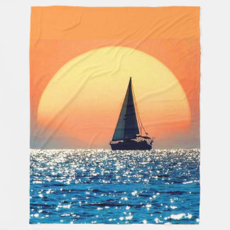 Couverture Polaire Sailboat Ocean Sunset