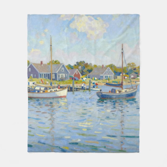 Couverture Polaire Sailboats Impressionism New England (Devant)