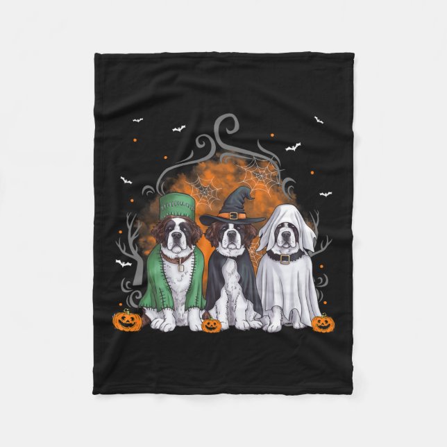 Couverture Polaire Saint Bernard St. Bernard Chien Halloween Coût du  (Devant)