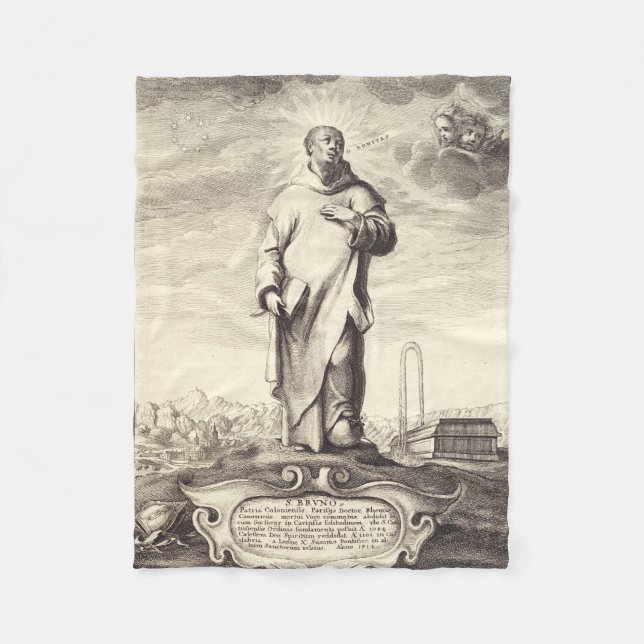 Couverture Polaire Saint Bruno de Cologne Gravure Ancienne Style Arti (Devant)