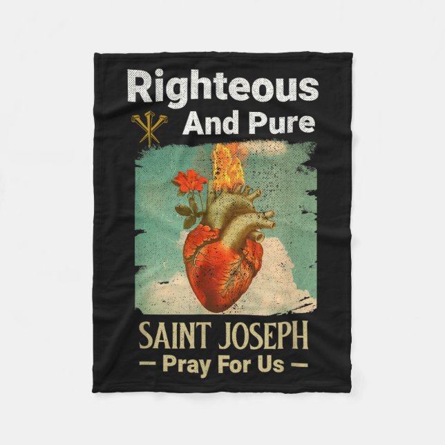 Couverture Polaire Saint catholique Joseph, saint patron des pères, p (Devant)