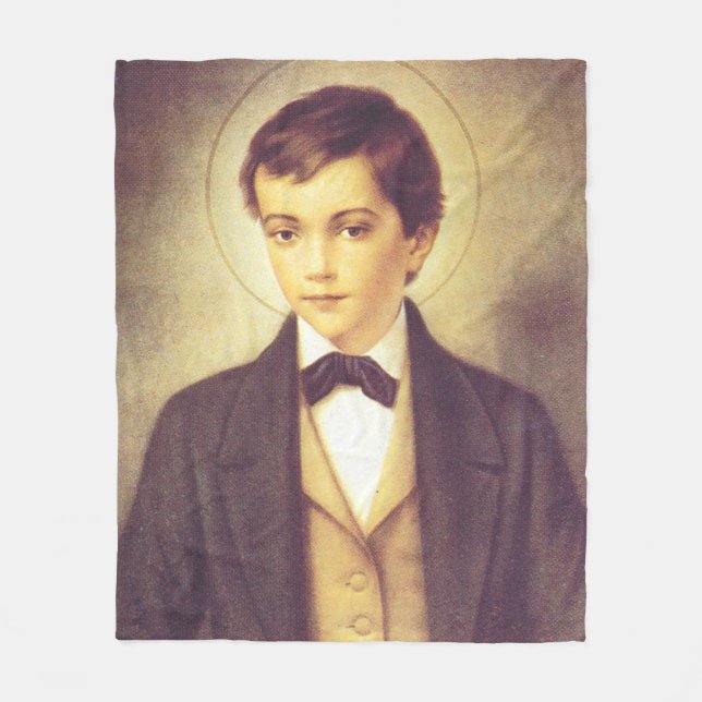 Couverture Polaire Saint Dominic Savio étudiant de John Bosco (Devant)
