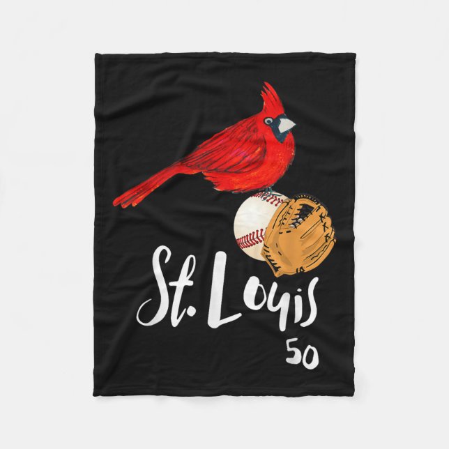 Couverture Polaire Saint Louis Red Cardinal Number 50 Baseball Art  (Devant)