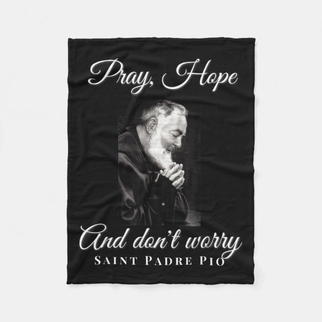 Couverture Polaire Saint Padre O Pray Hope Dont Worry Catholic Christ (Devant)