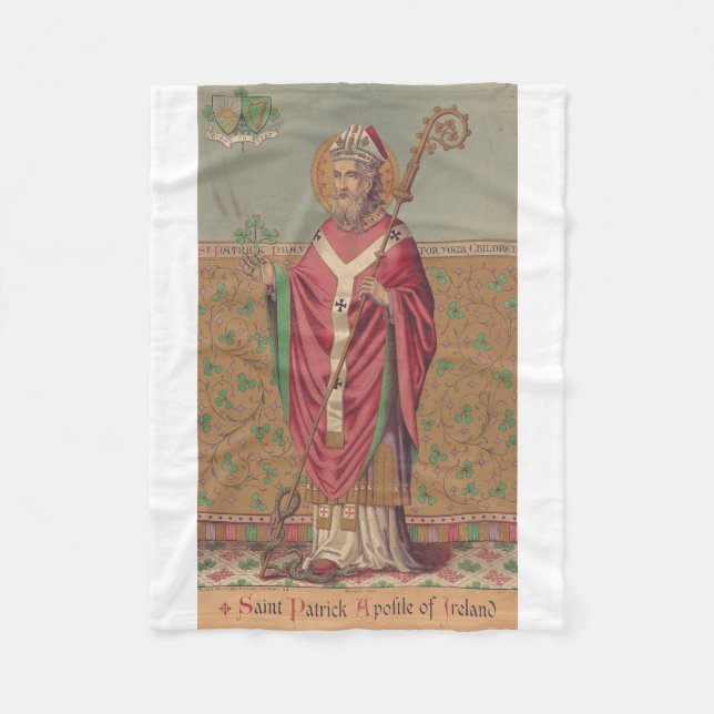 Couverture Polaire Saint Patrick d'Irlande Art Sacré Celtique (Devant)