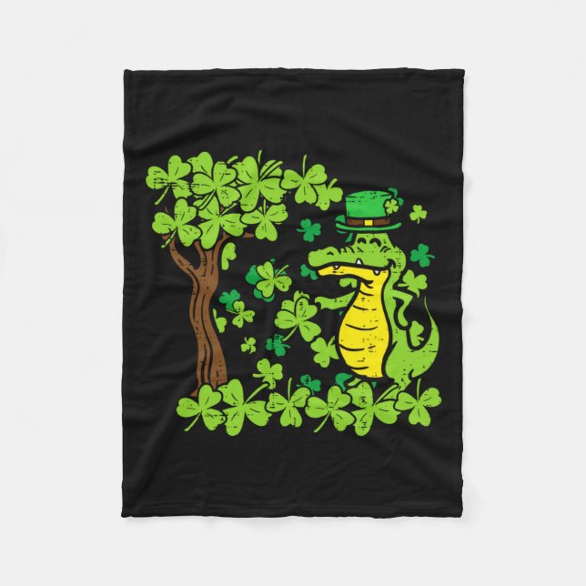 Couverture Polaire Saint-Patrick Jour Alligator Trèfle Saint Pattys H (Devant)