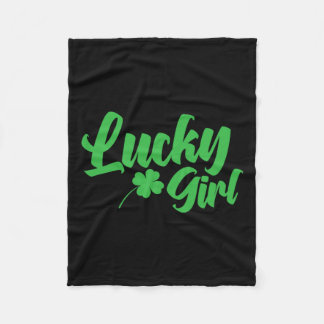 Couverture Polaire Saint Patrick`s Day Lucky Girl