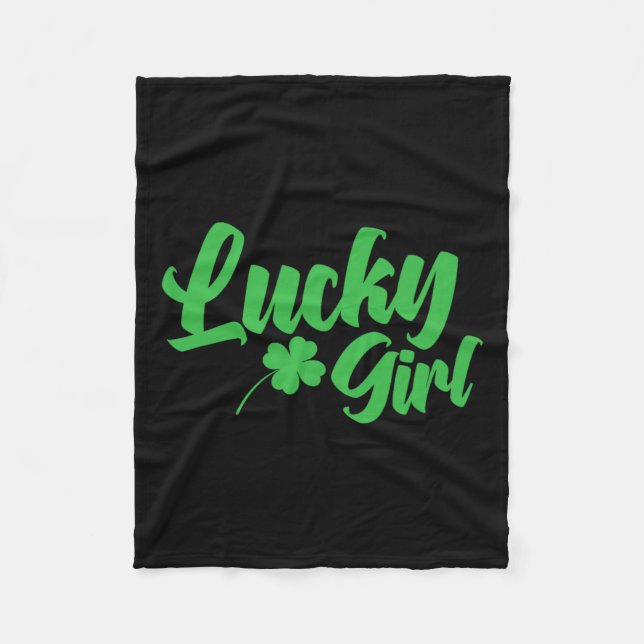 Couverture Polaire Saint Patrick`s Day Lucky Girl (Devant)